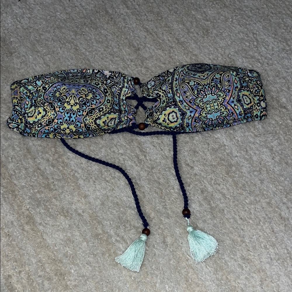 Victoria’s Secret Paisley Bandeau Bikini Top with Tassels